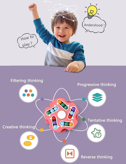 Magic Bean Cube Spinner Fidget Toy | Double Flip Puzzle Toy for Focus & Stress Relief
