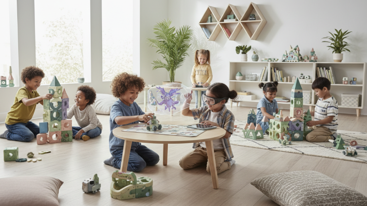 Modern kids and toys